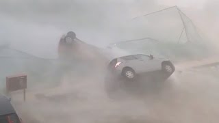 Cyclone Topples Cars in India [upl. by Nugent823]