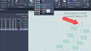 Isolating a Layer in AutoCAD  Lock and Fade vs Off [upl. by Ailimat]