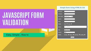 JavaScript Registration Form Validation Tutorial [upl. by Ardied]