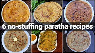 6 no stuffing paratha recipes  रोटी पराठा रेसिपी  easy paratha recipe without stuffing [upl. by Marijane597]